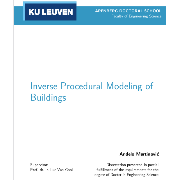 Doctoral Thesis: Inverse Procedural Modeling of Buildings